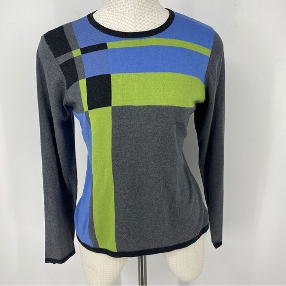 David Brooks Color Block Sweater – Blue, Green & Gray
Size Medium - Picture 4 of 13